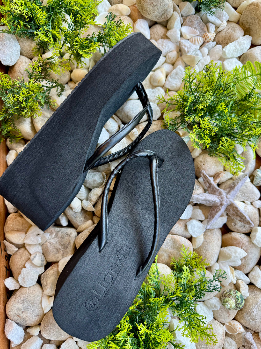 Black platform sandals