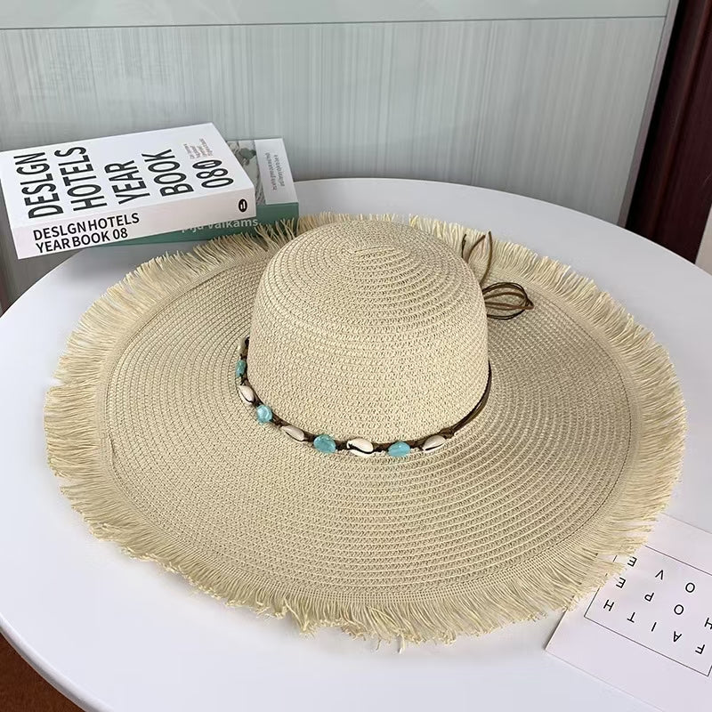 Unfinished hat with beads