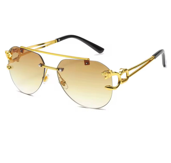 Rimless pilot sunglasses