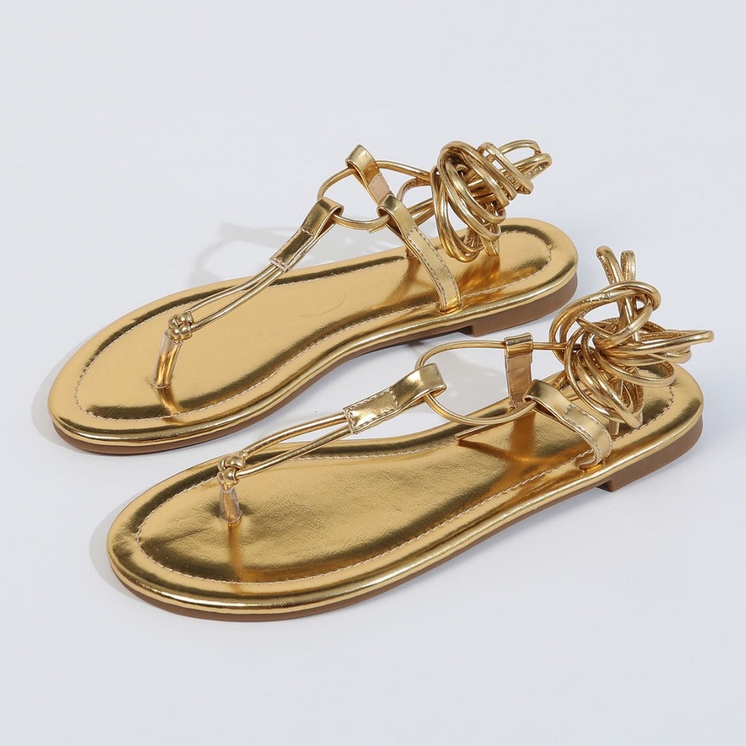 Gold strappy sandals