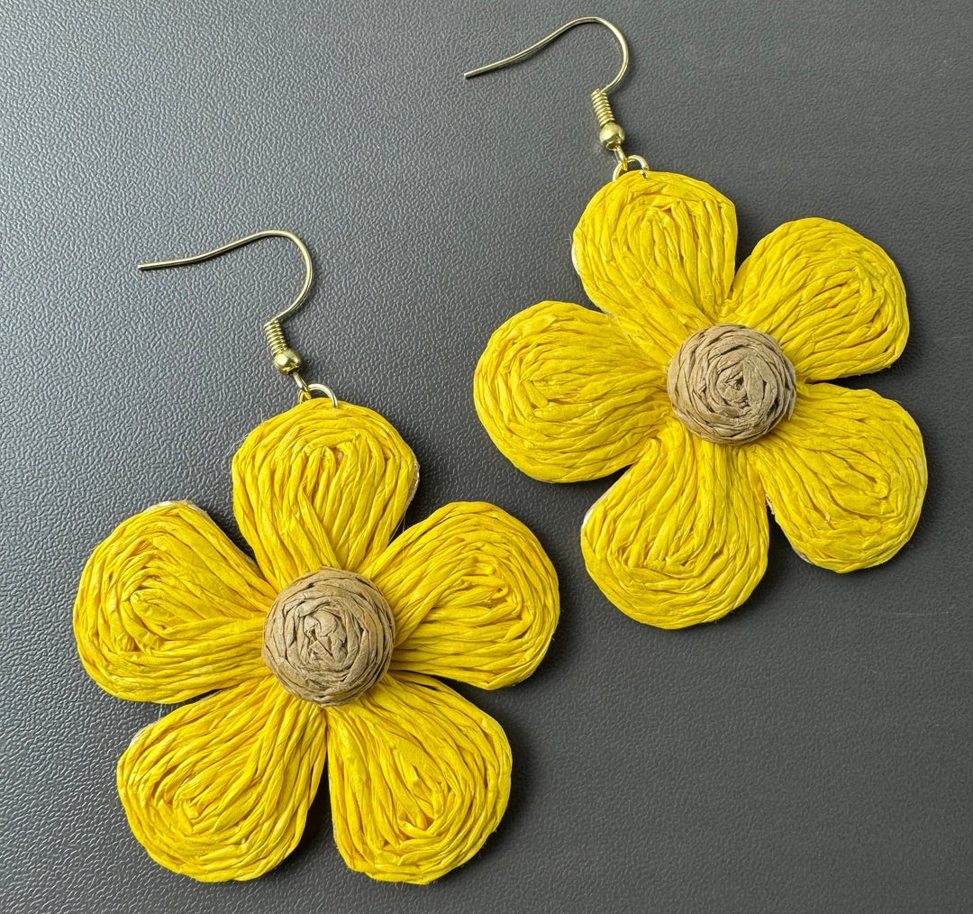 Yellow hook earrings