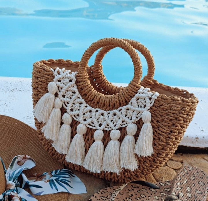 Boho tassel sling bag