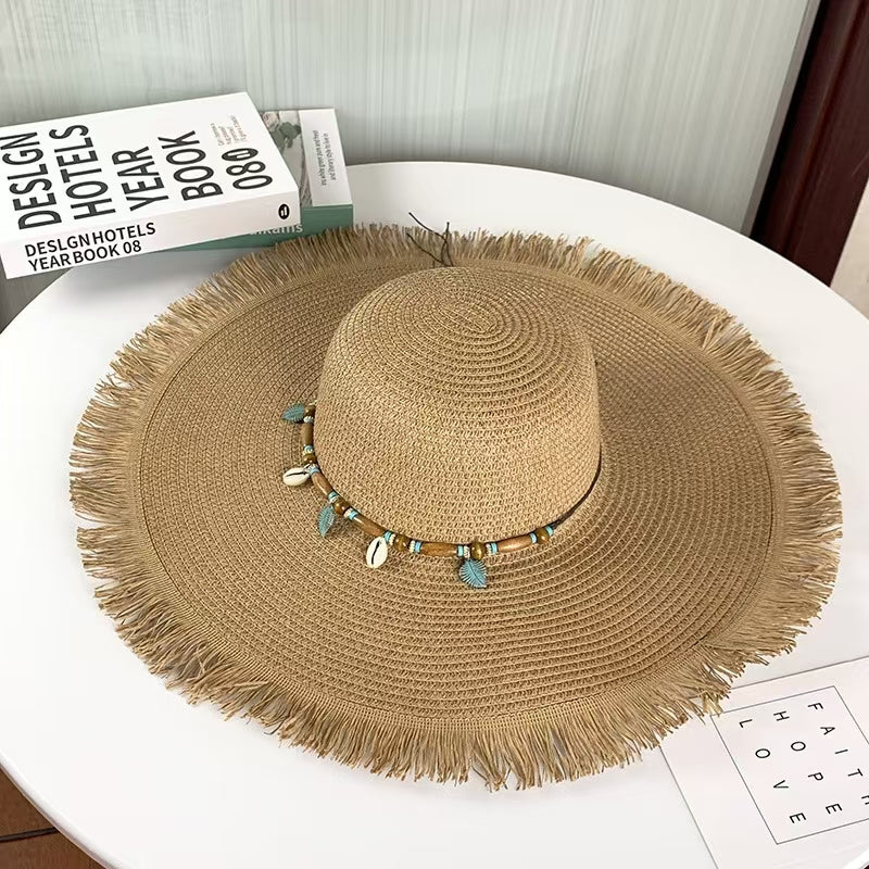 Unfinished hat with beads