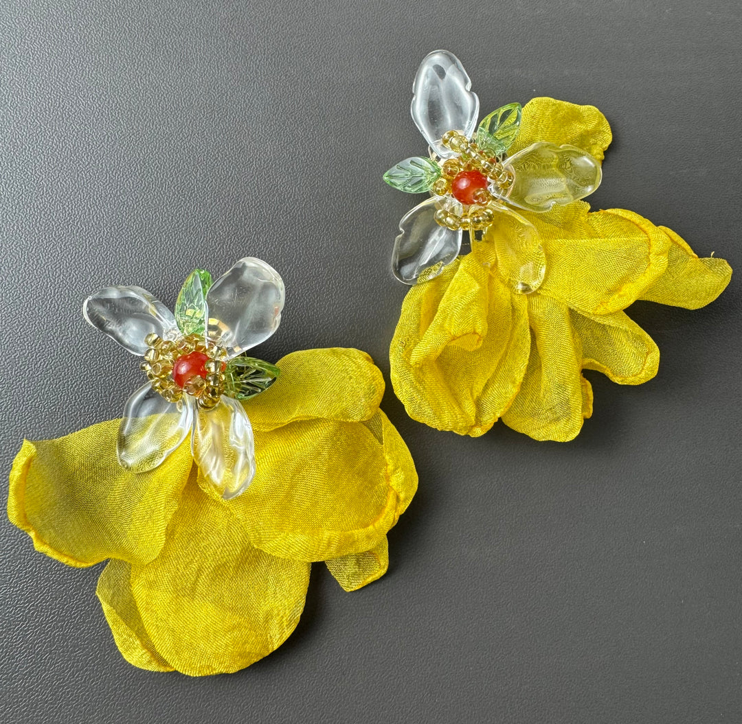 Yellow summer earrings