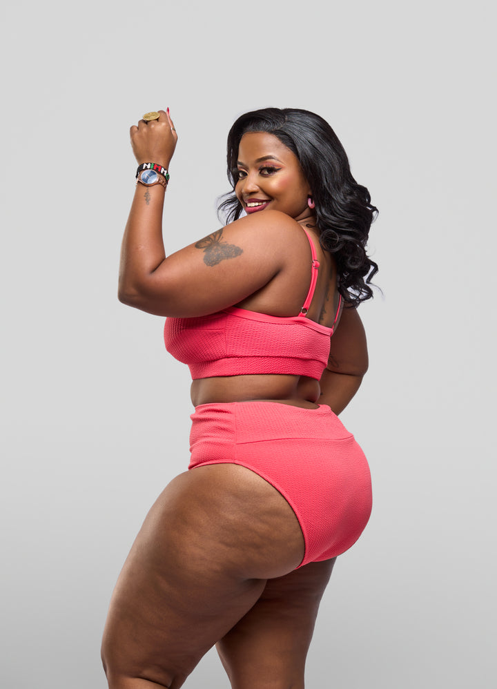 Ribbed high waist bikini plus