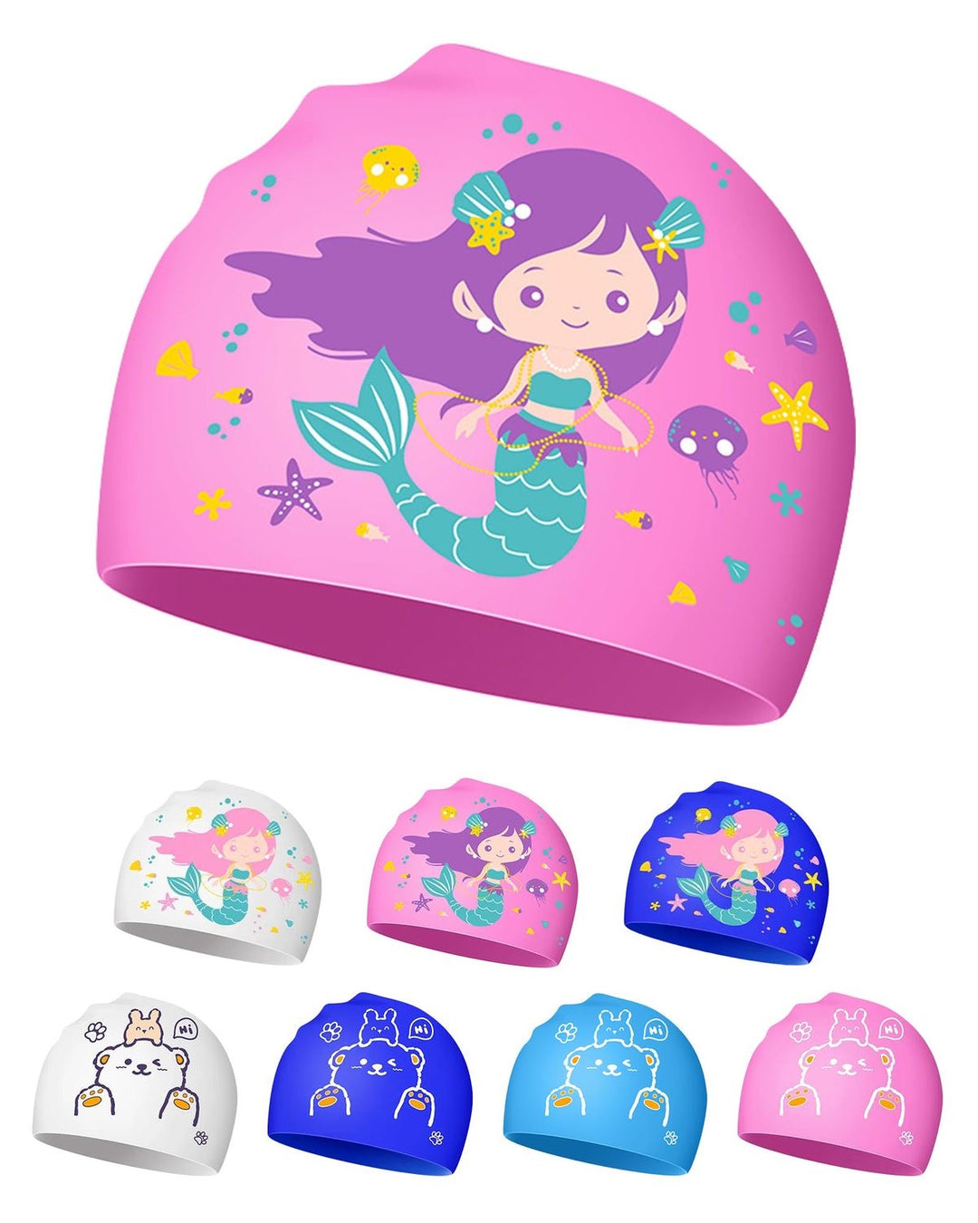 Kids swim caps