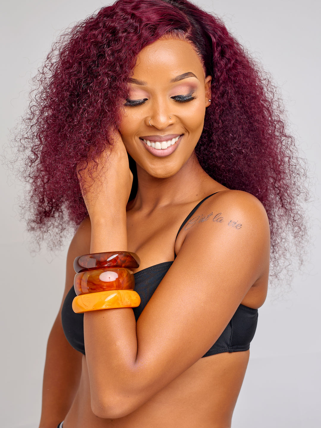 Stackable acrylic bangles