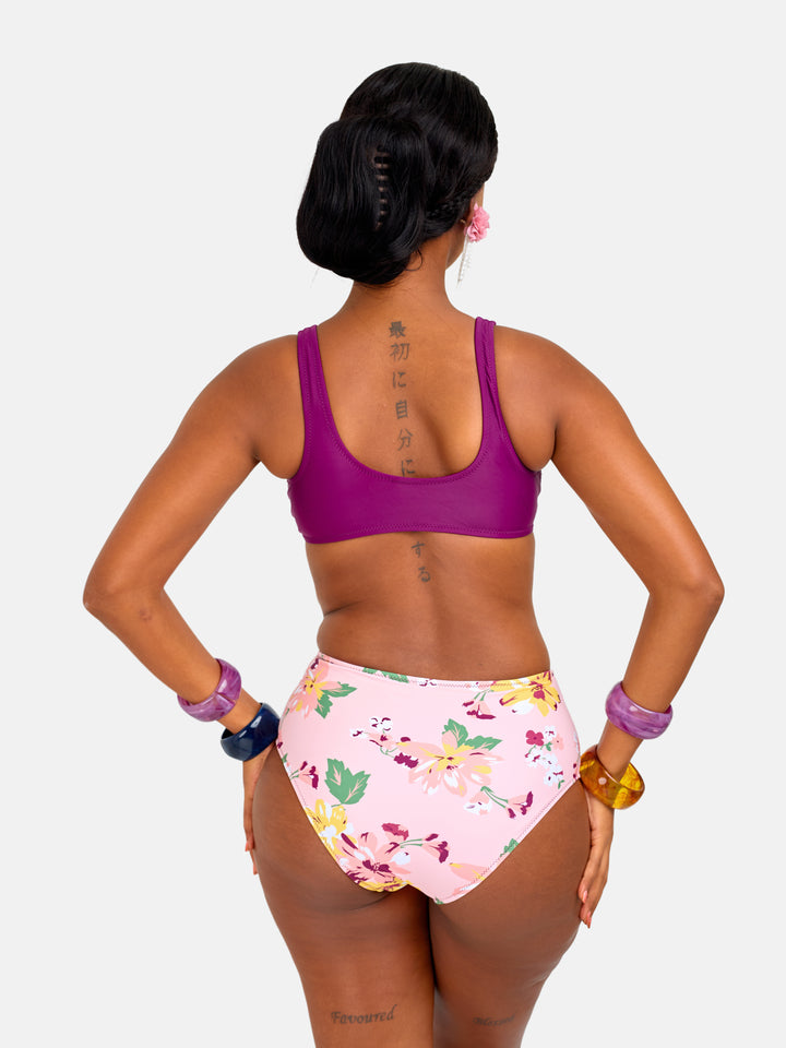 High waisted printed bikini