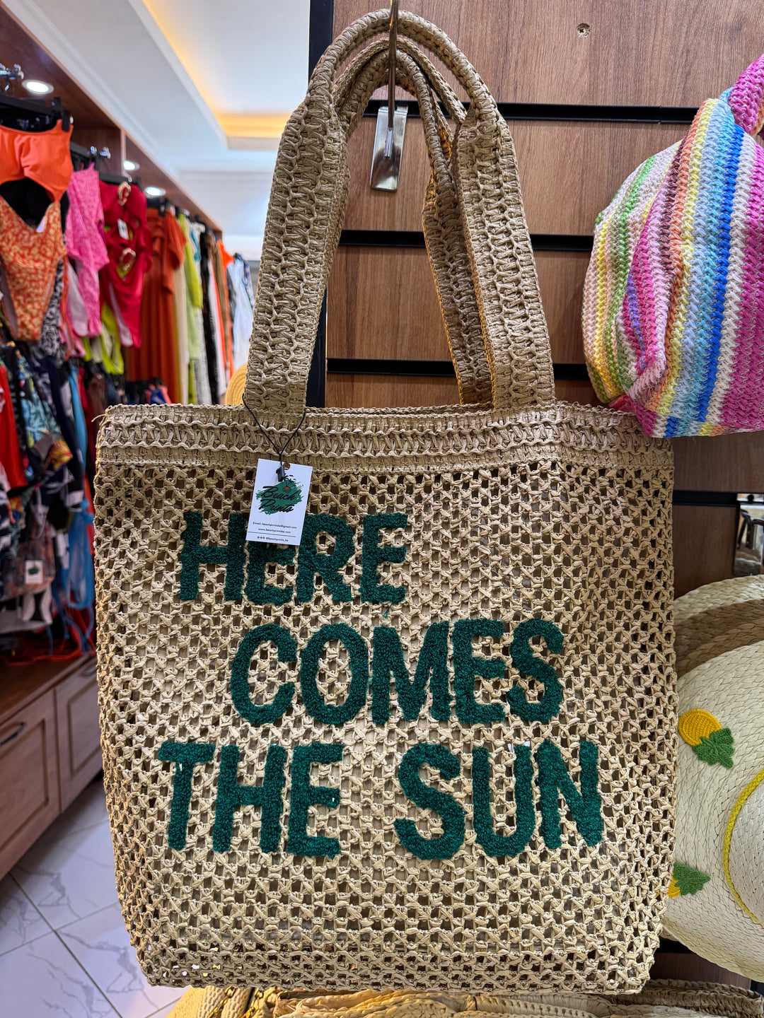 Khaki zipped tote bag