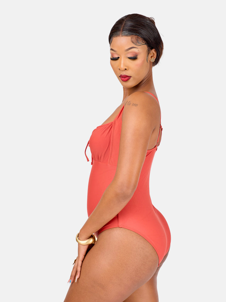 Ruched sculpting one piece
