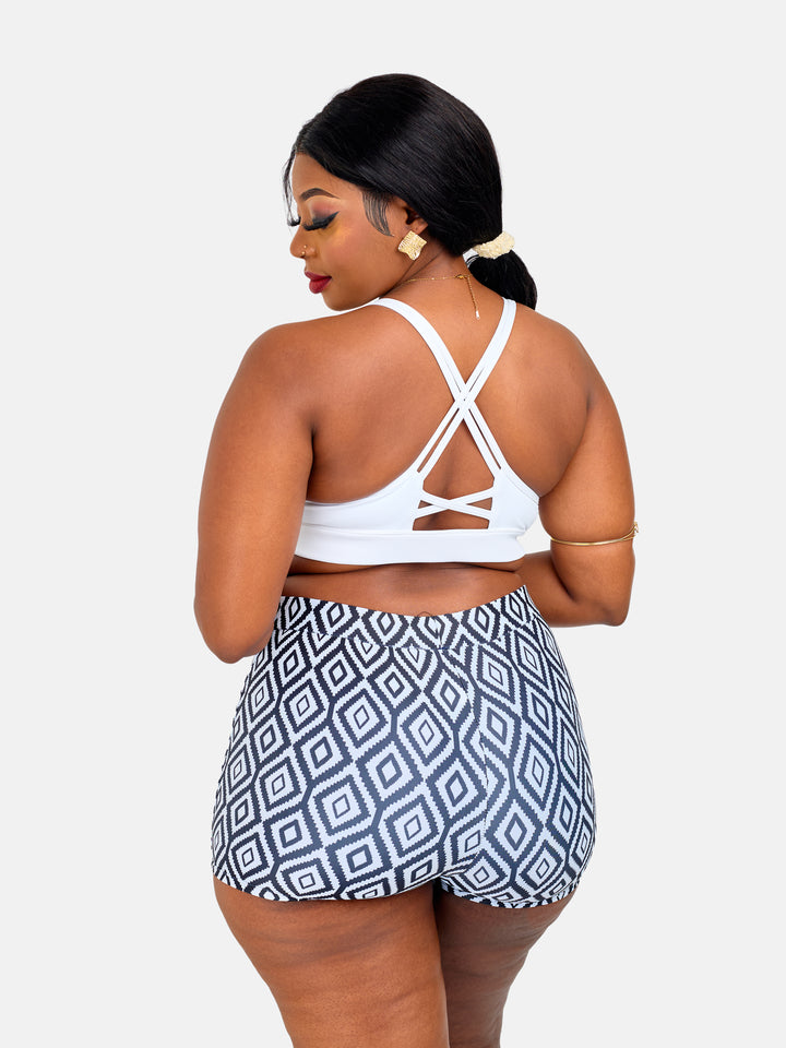 High waisted bikini shorts