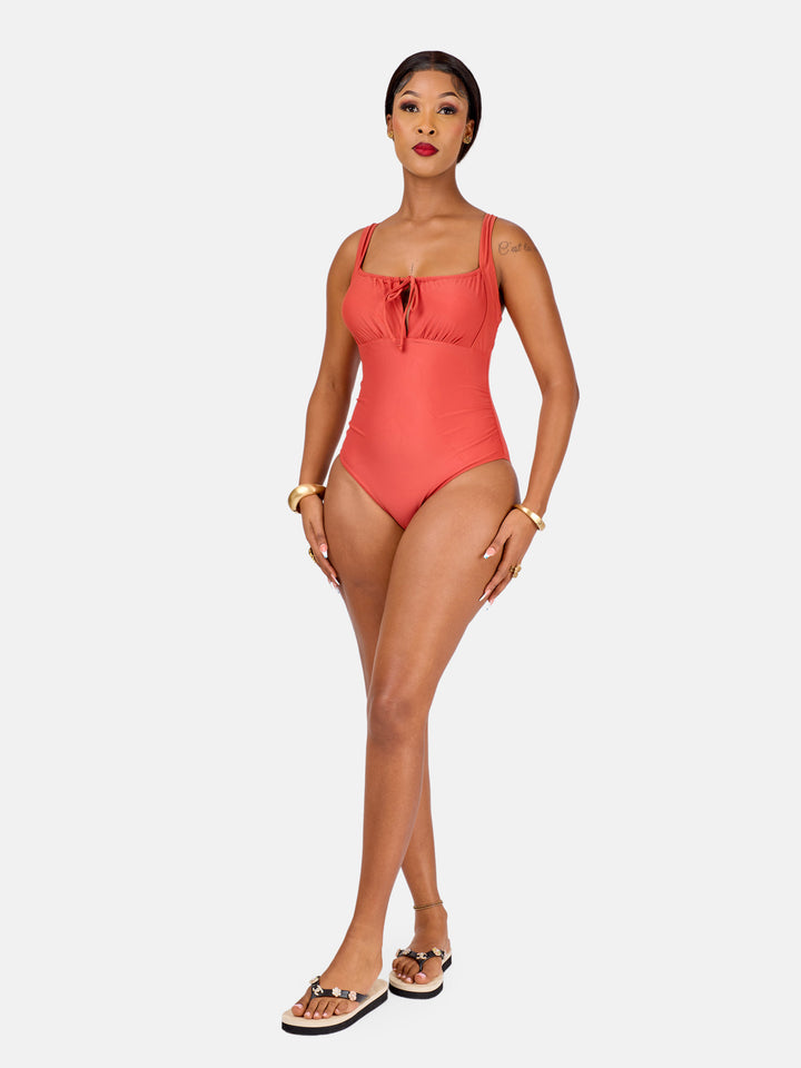 Ruched sculpting one piece