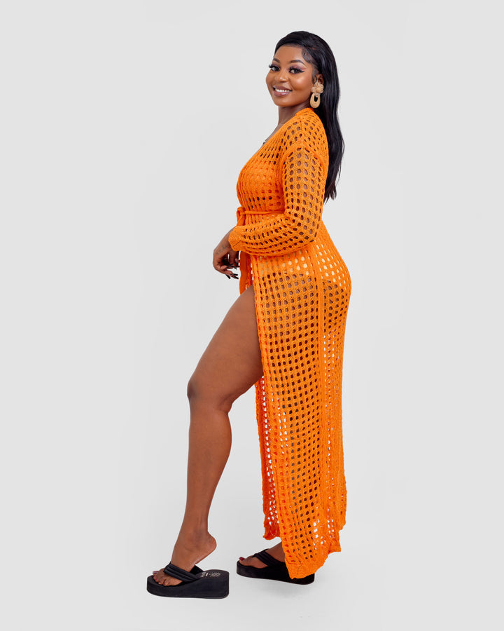 Crotchet kimono orange