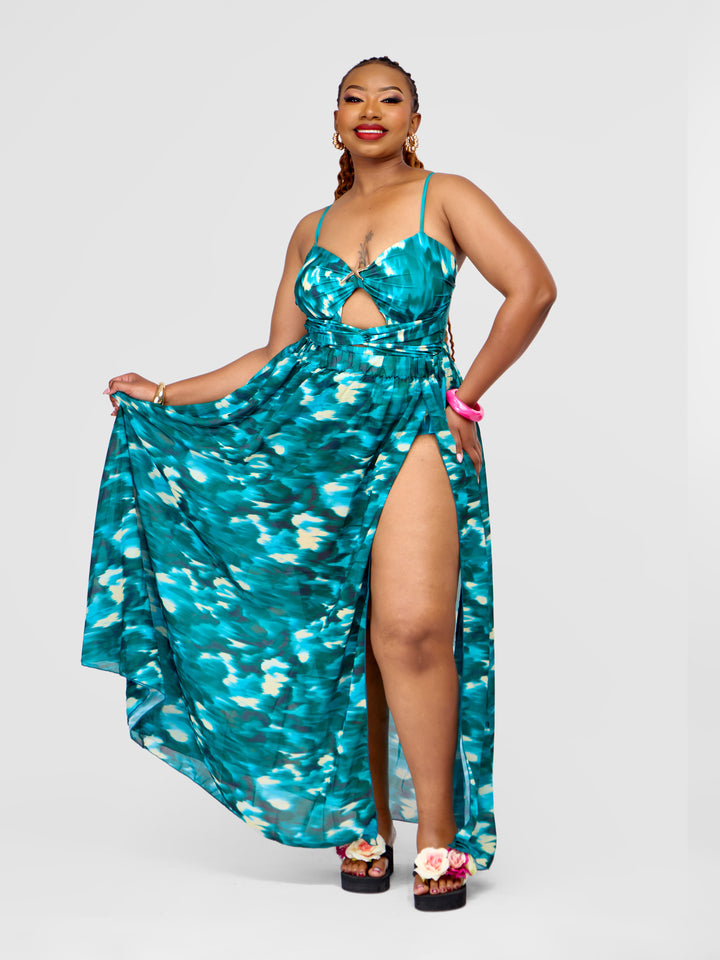 Illusion one piece swimsuit with cover up