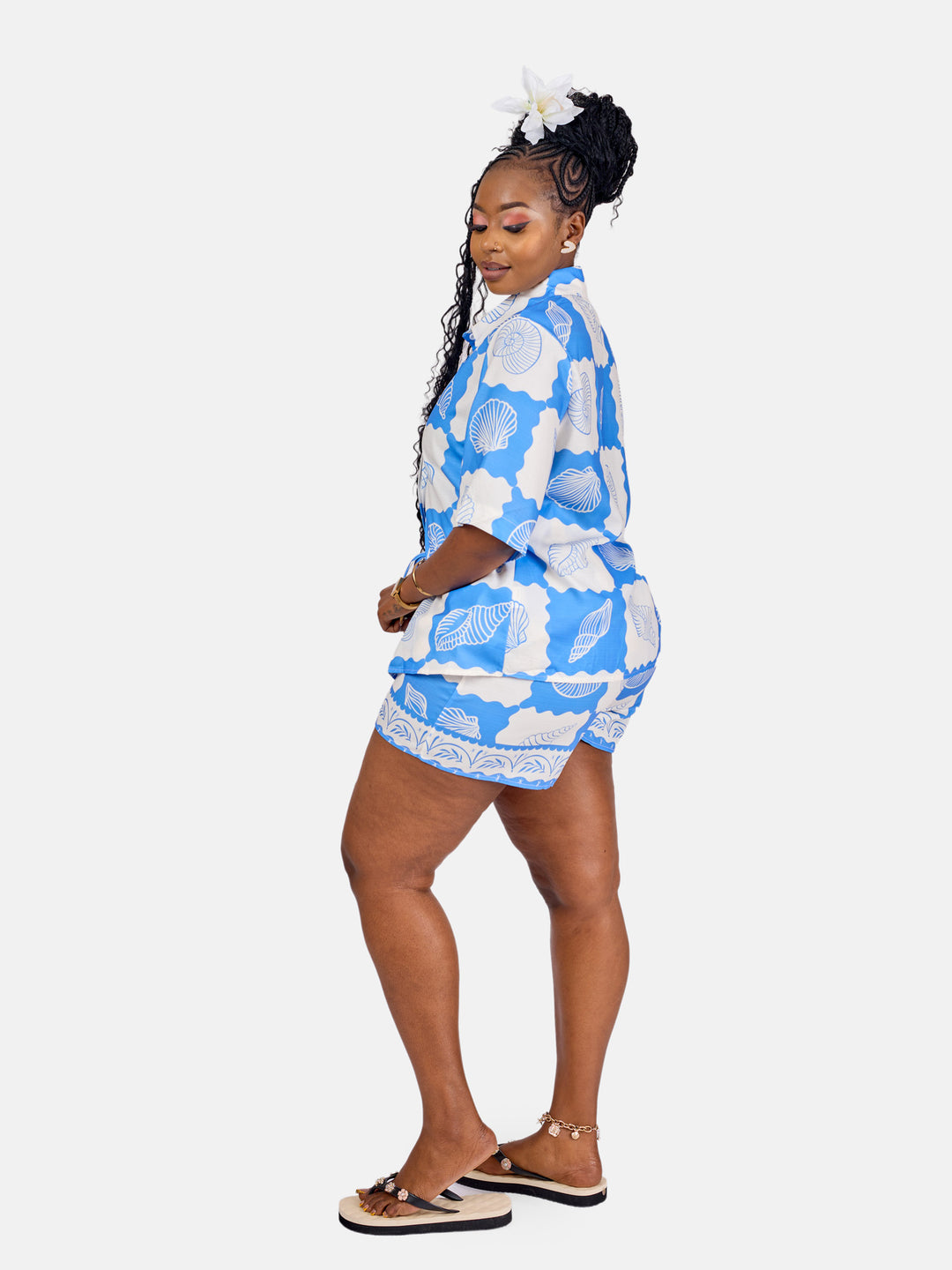 Shell button down short set