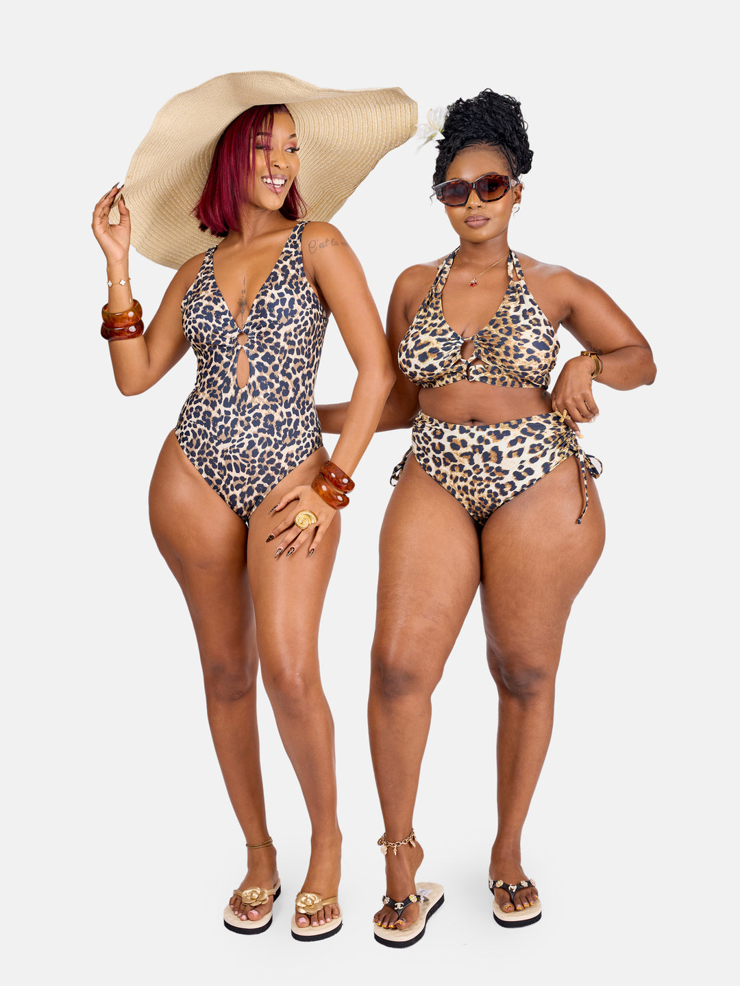 Cheetah high waist plus size bikini