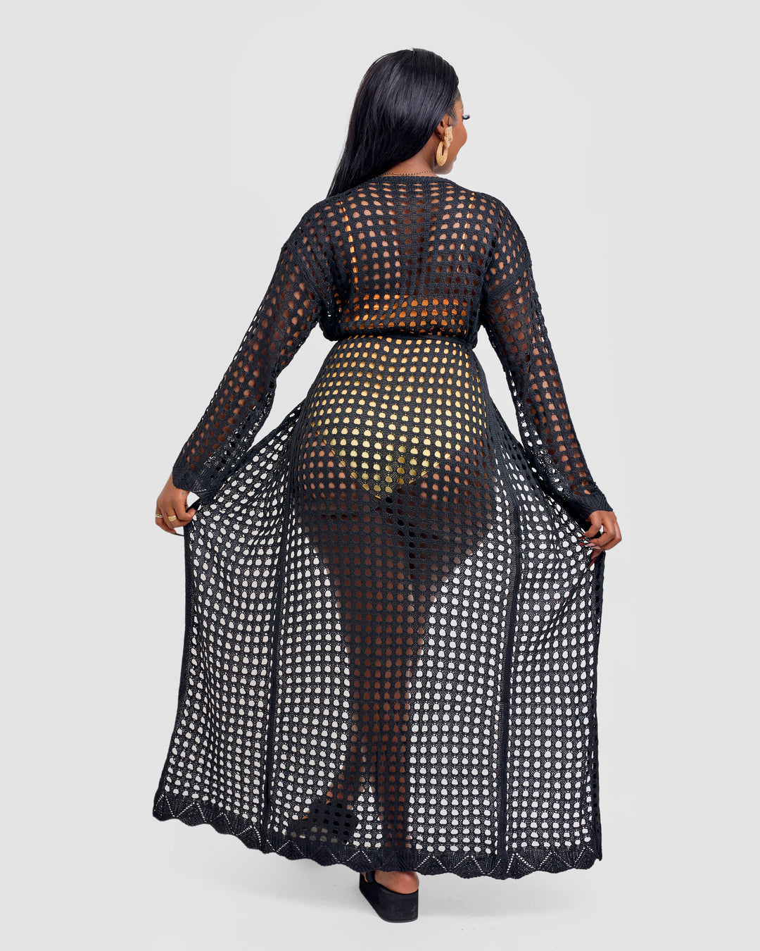 Crotchet kimono black