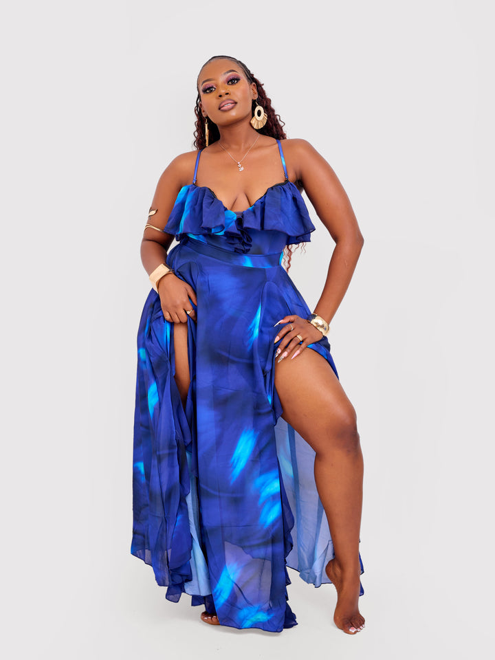 Illusion One-Piece Swimsuit with Flowing Cover Up