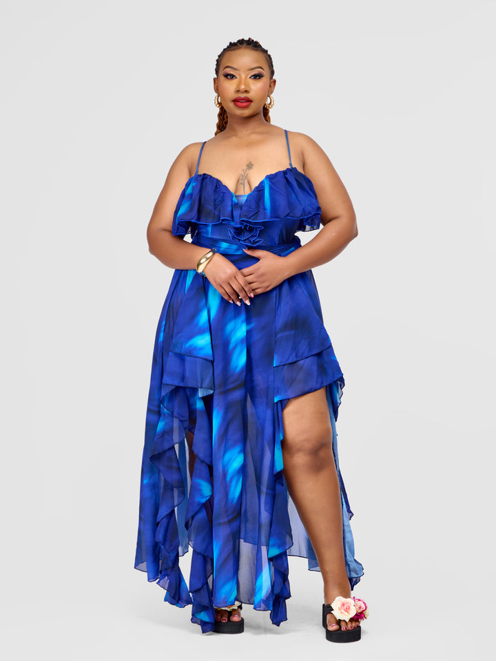 Illusion One-Piece Swimsuit with Flowing Cover Up