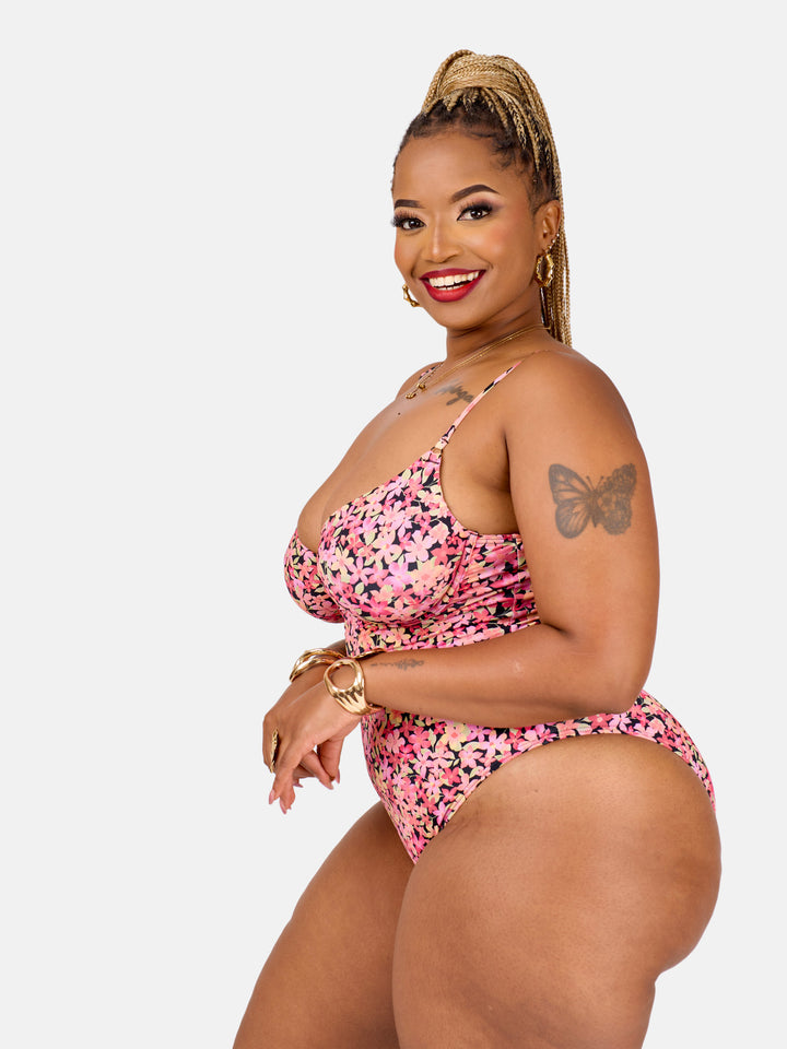 Floral underwire one piece