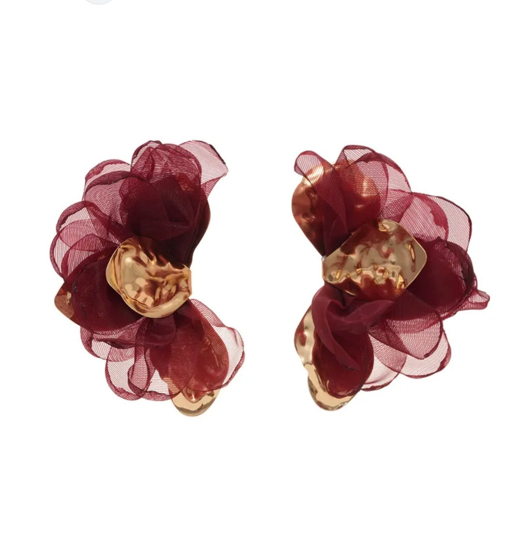 Floral embellished earrings