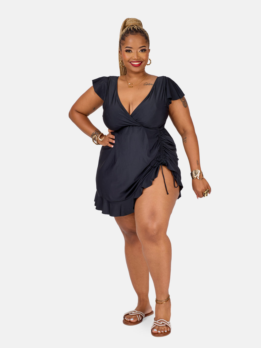 Ruffle swim dress