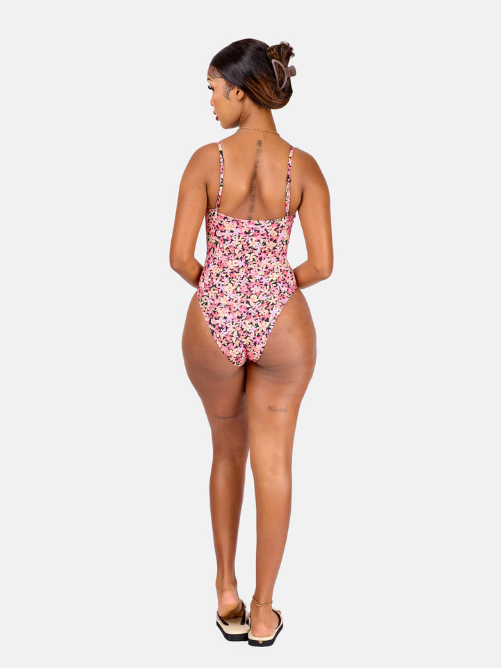 Floral underwire one piece