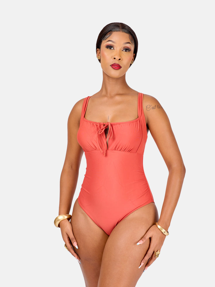 Ruched sculpting one piece
