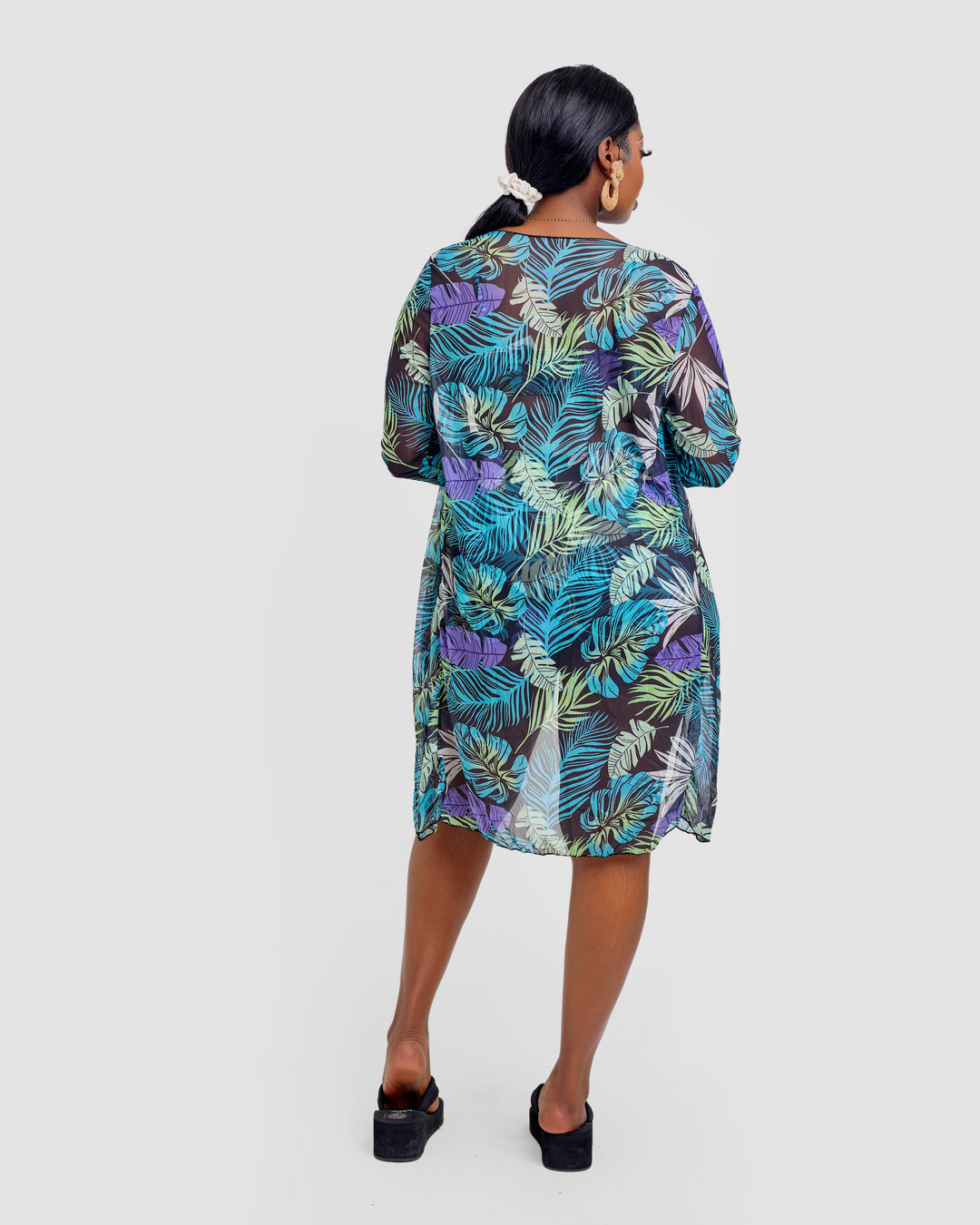 3pc palm print bikini short set