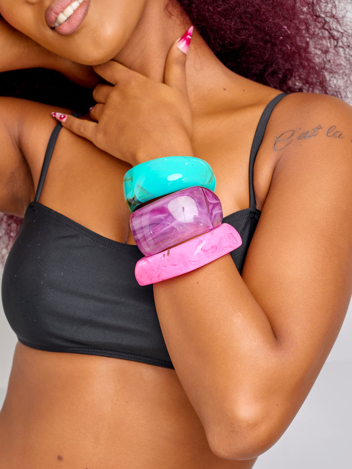 Stackable acrylic bangles