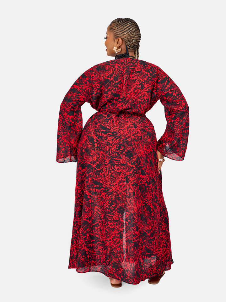 Red print kimono