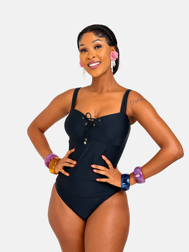 Bikini with coverage tankini top