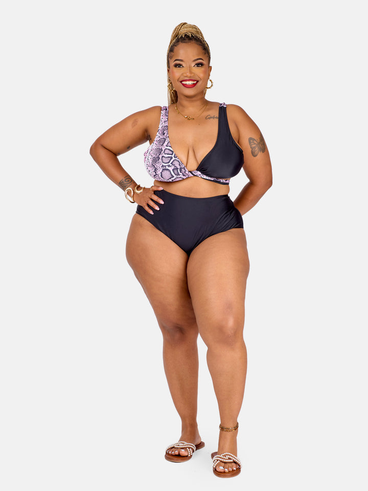 Printed criss cross bikini
