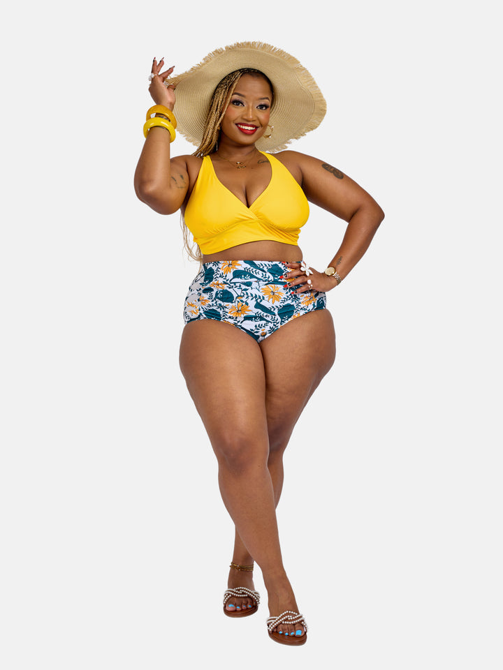 Supportive high waisted bikini set