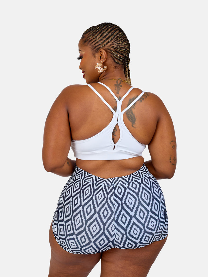 High waisted bikini shorts