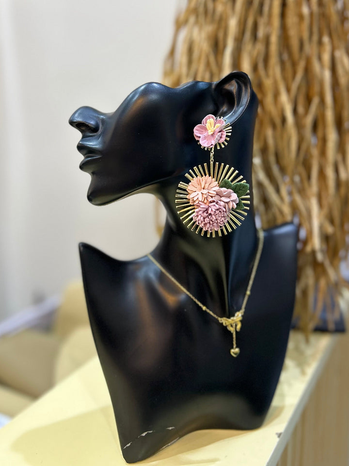 Gold flower earrings