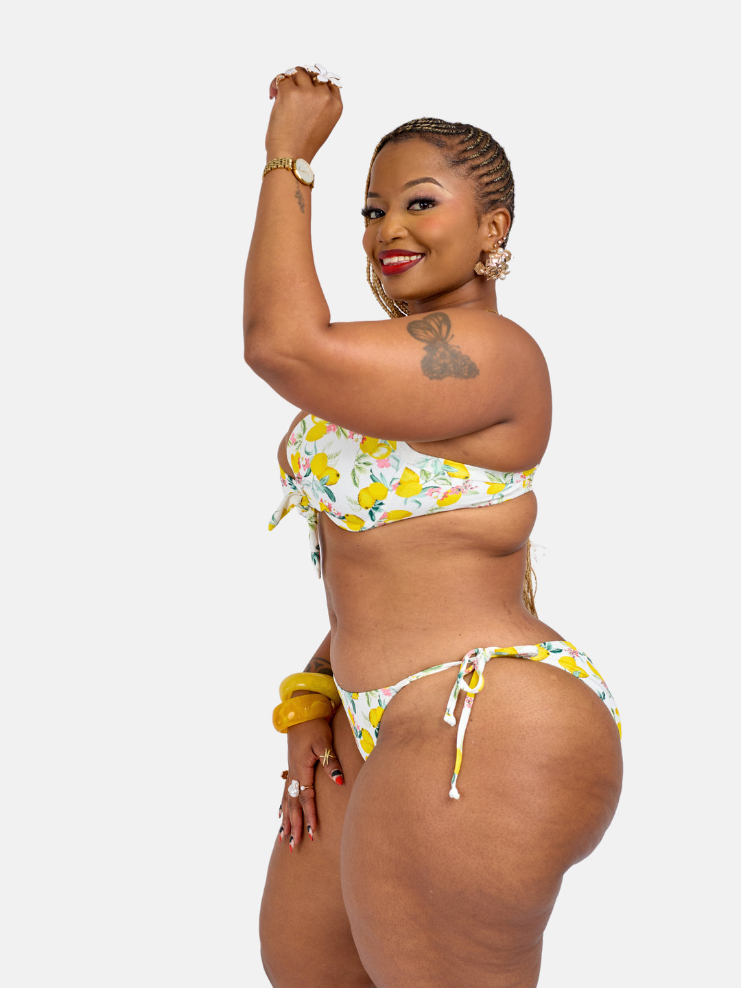 Lemon printed sculpting bikini