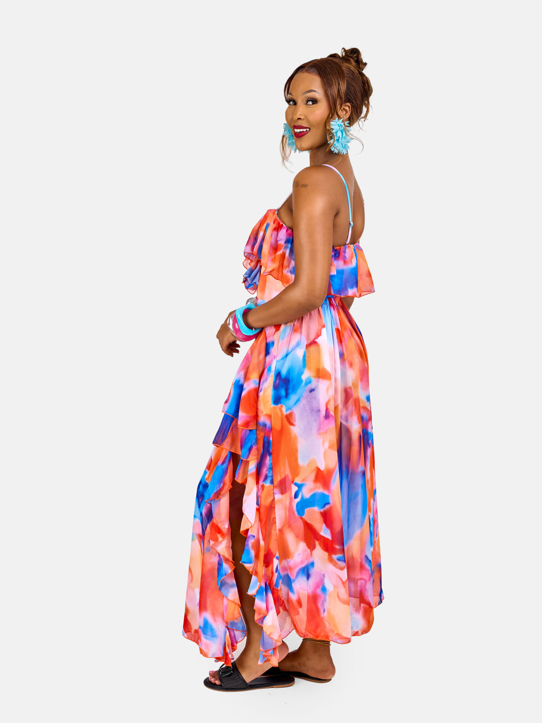 Ruffle illusion one piece