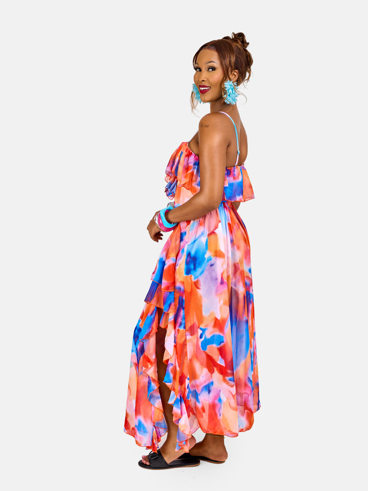 Ruffle illusion one piece