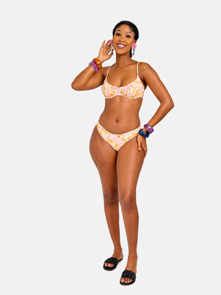 Floral underwire bikini