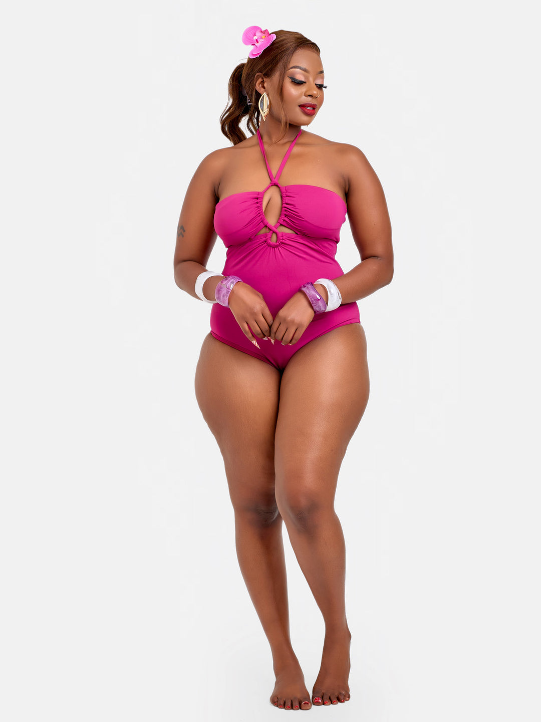 Halter Neck One Piece Swimsuit – Supportive, Waist-Defining Sculpt Swimwear