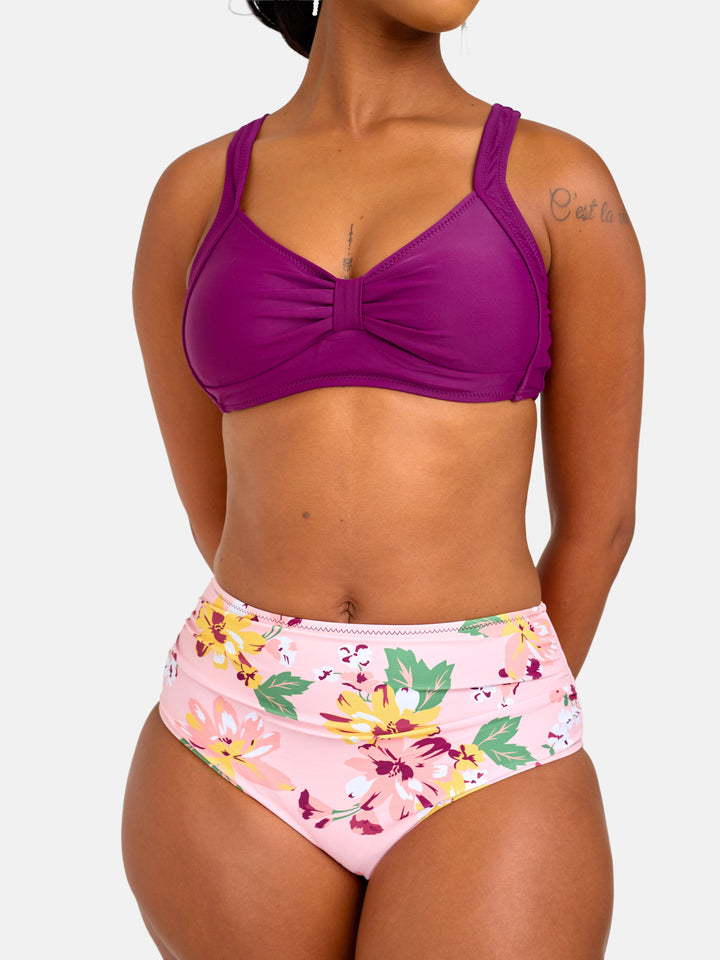 High waisted printed bikini