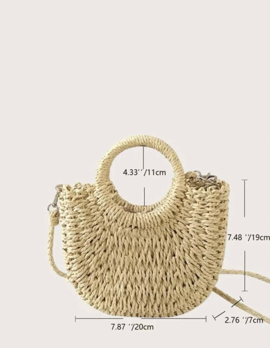 Top handle sling bag beige