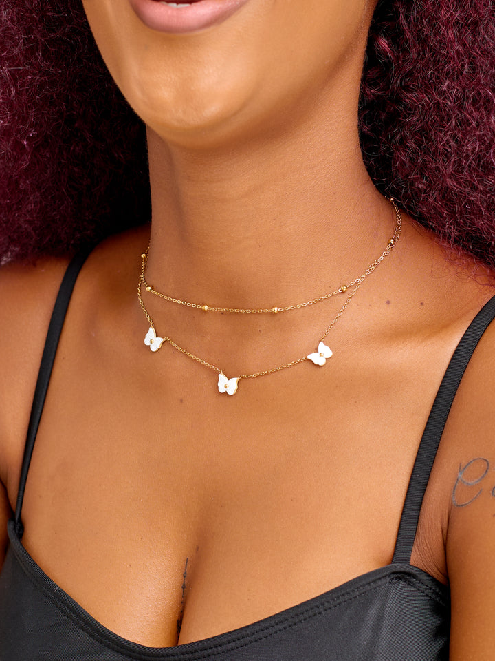 Layered stainless steel necklace