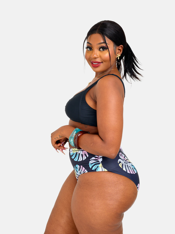 High waisted  printed bikini