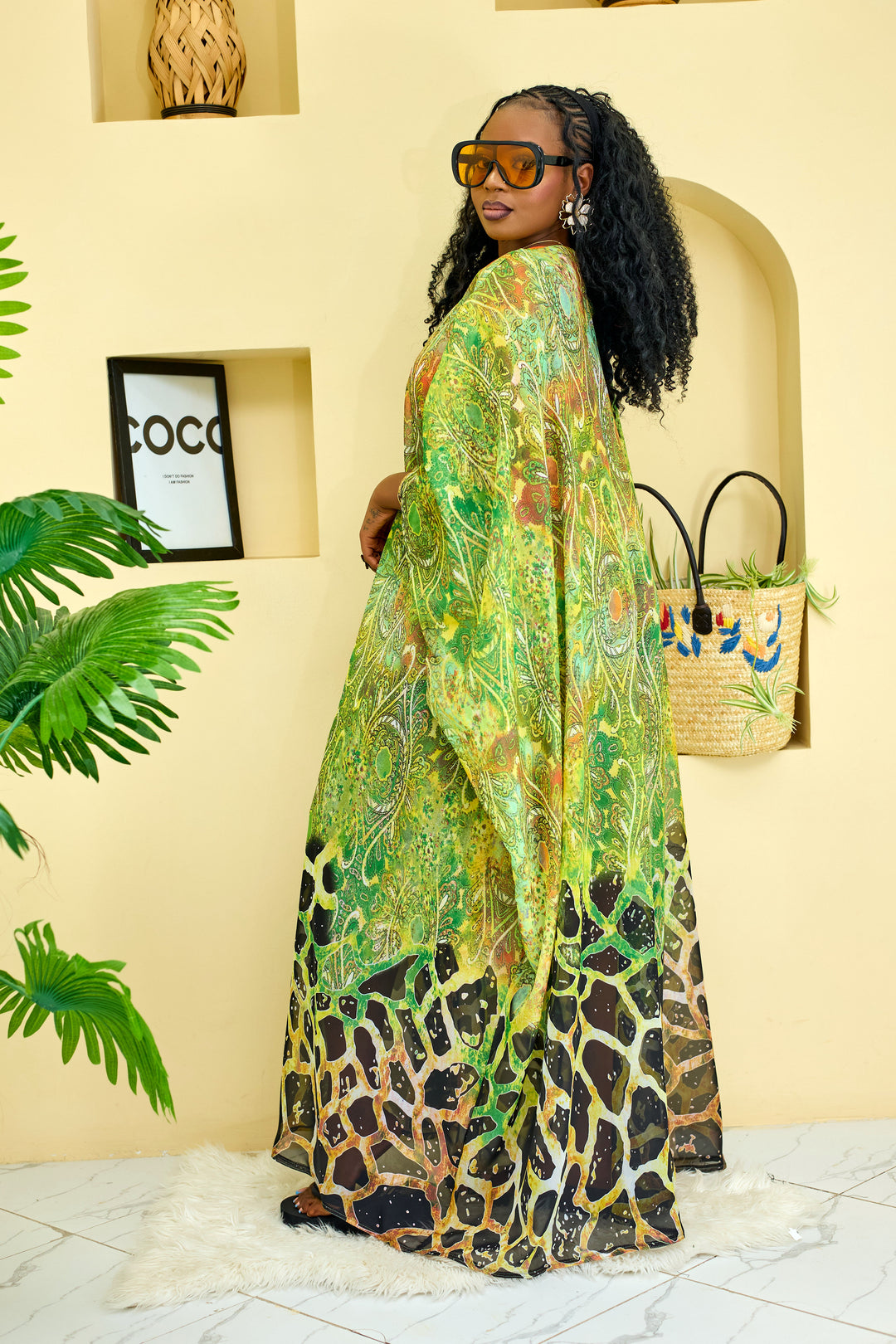 Animal print button down kimono