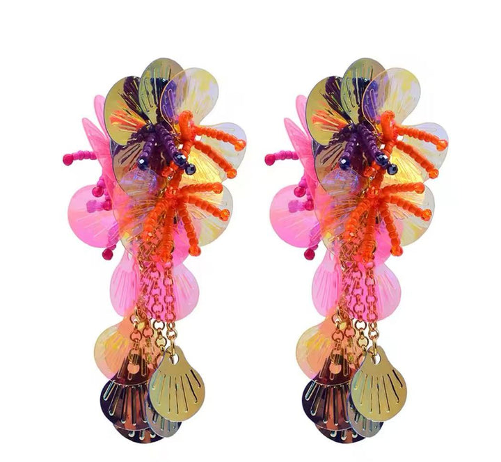 Tiered shell earrings