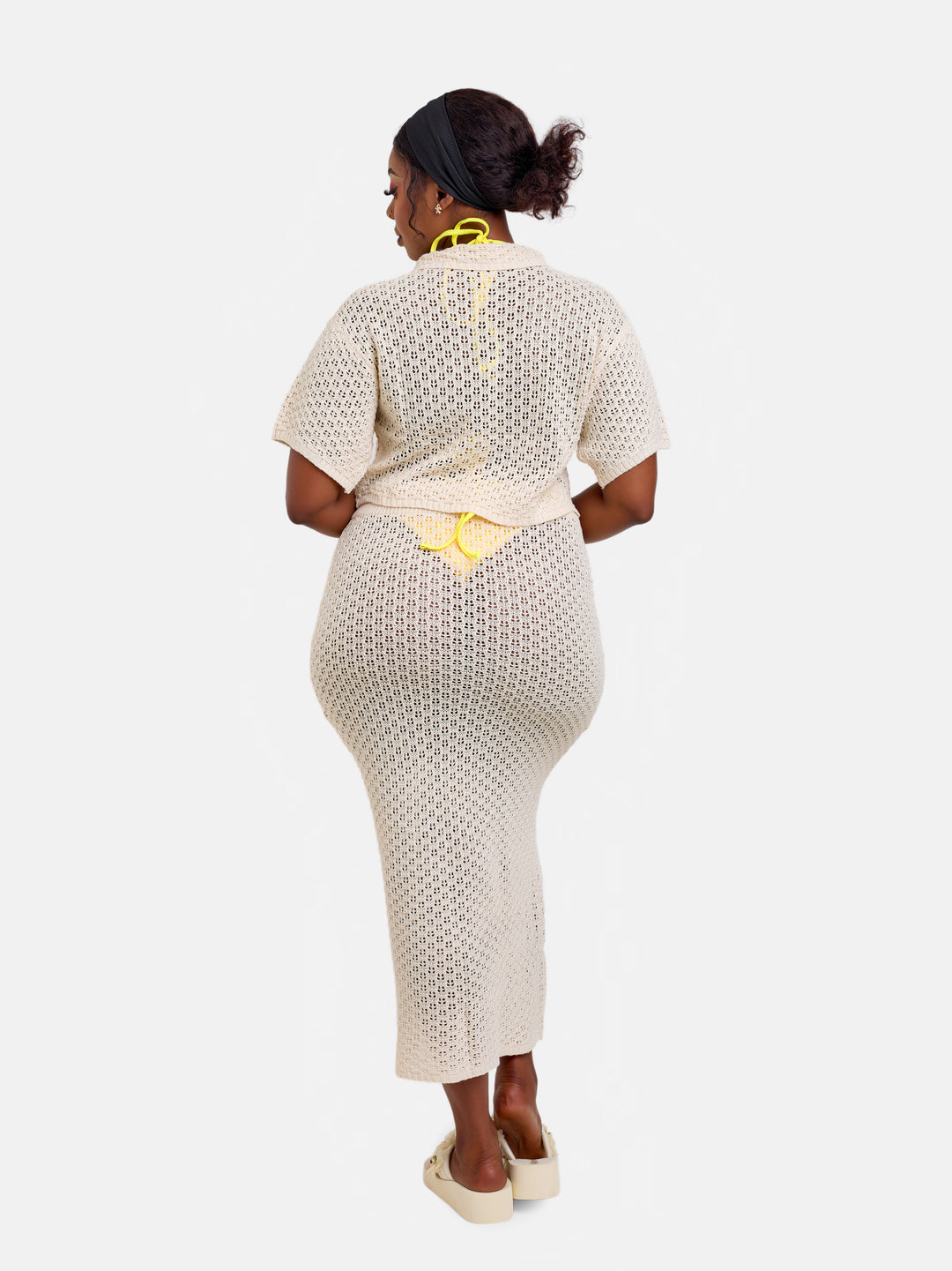 2pc knit beach skirt set