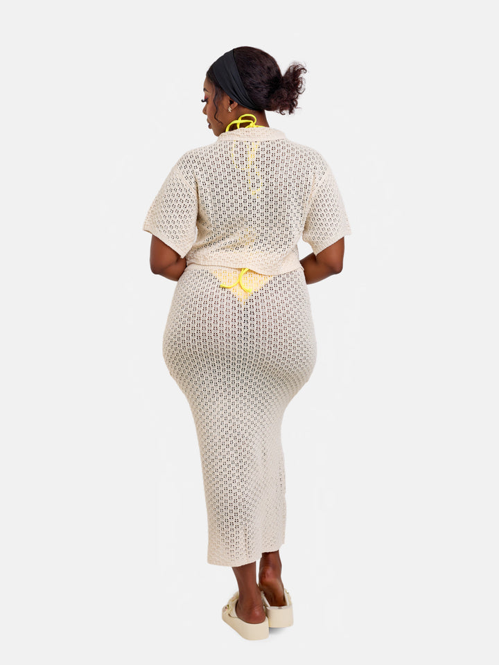 2pc knit beach skirt set