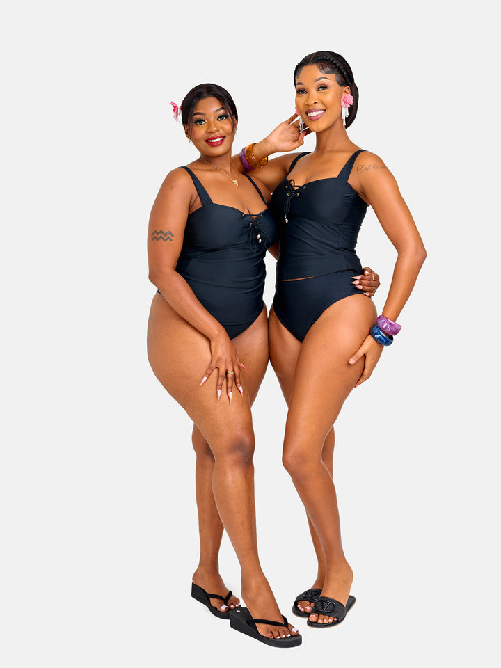 Bikini with coverage tankini top